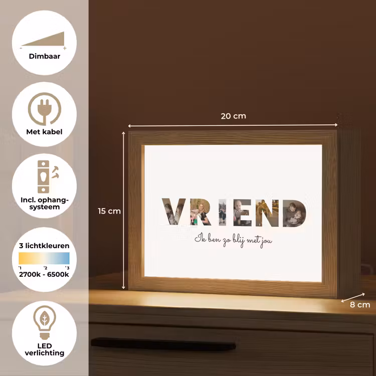 Gepersonaliseerd Lightbox - Vriend - Lettercollage — 6
