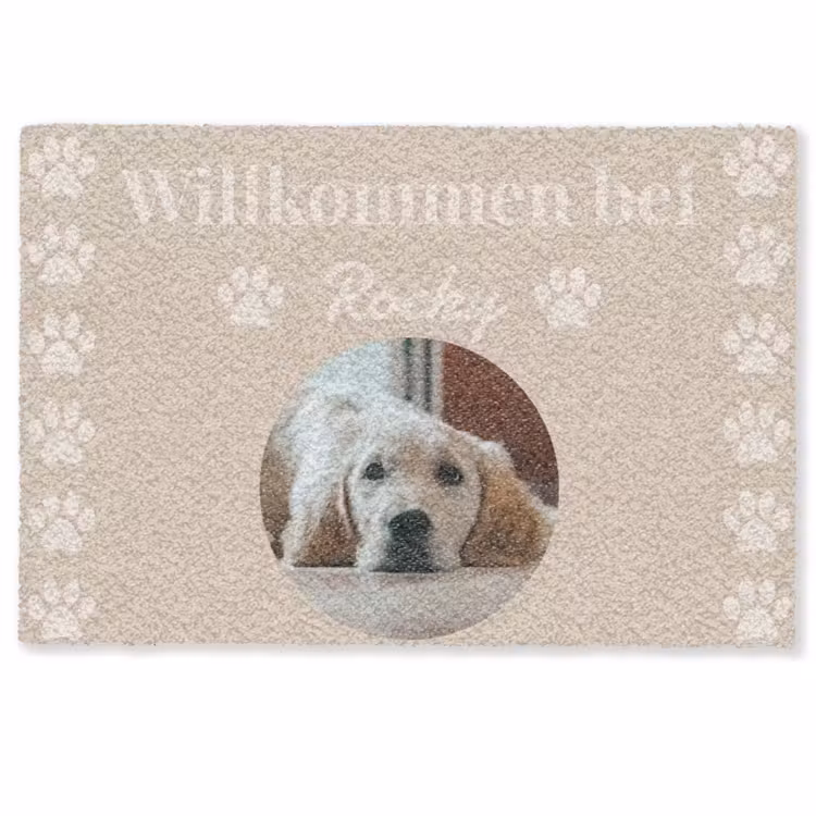 Gepersonaliseerde deurmat Eigen - Foto - Rund - Füße — 1
