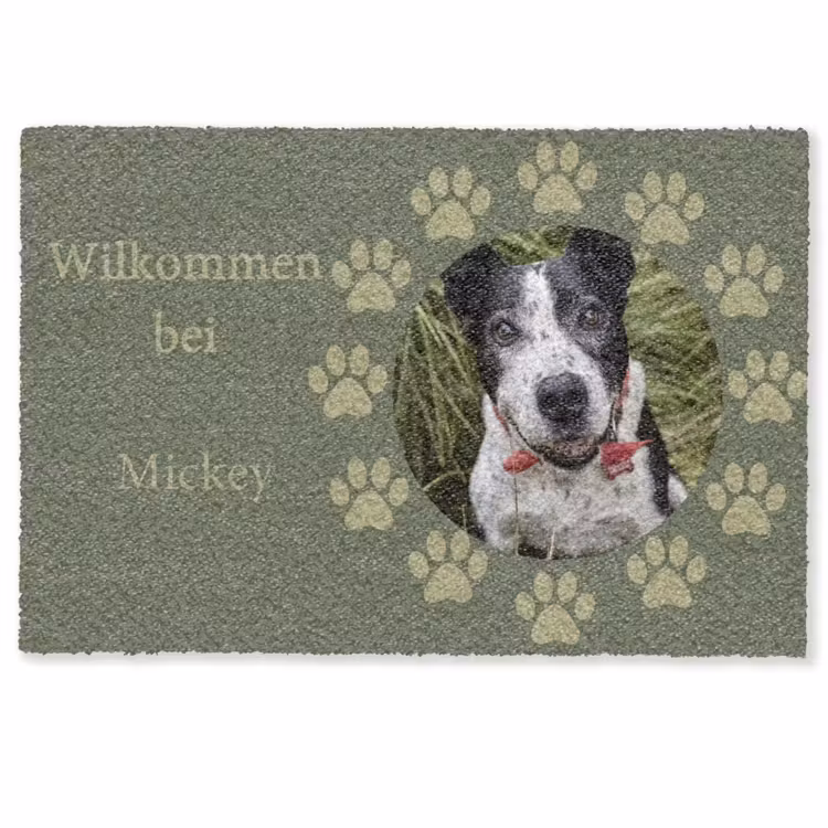 Gepersonaliseerde deurmat Eigen - Foto - Rund - Füße - Rundum — 1