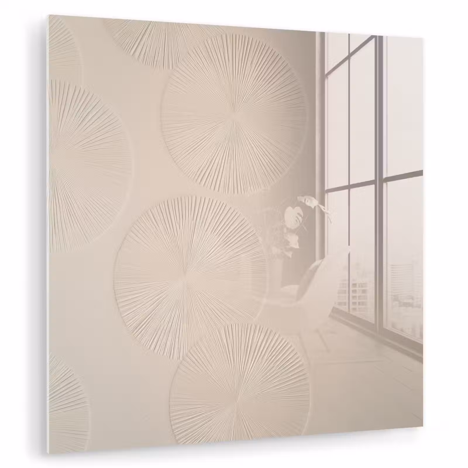 Glas schilderij - Japandi - Beige - Modern — 1