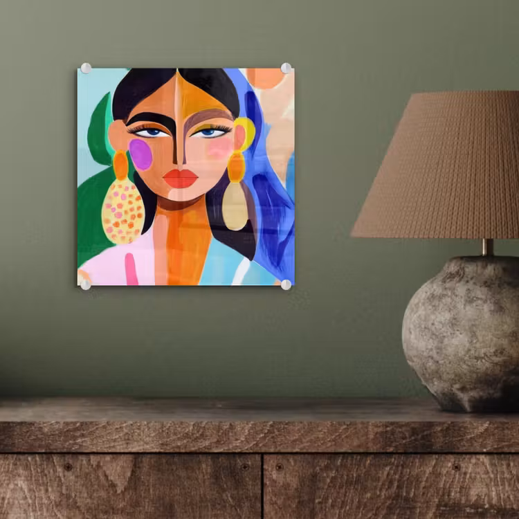 Glas schilderij - Portret - Vrouw - Modern — 4