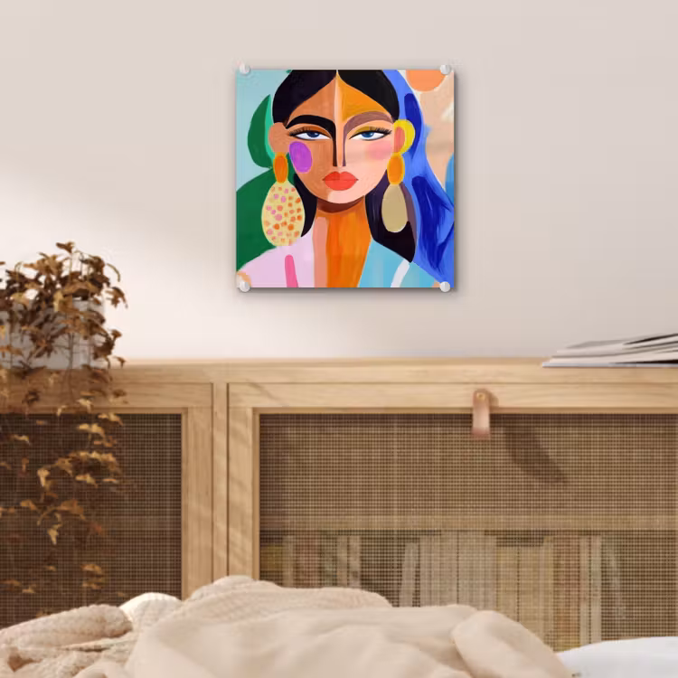 Glas schilderij - Portret - Vrouw - Modern — 5