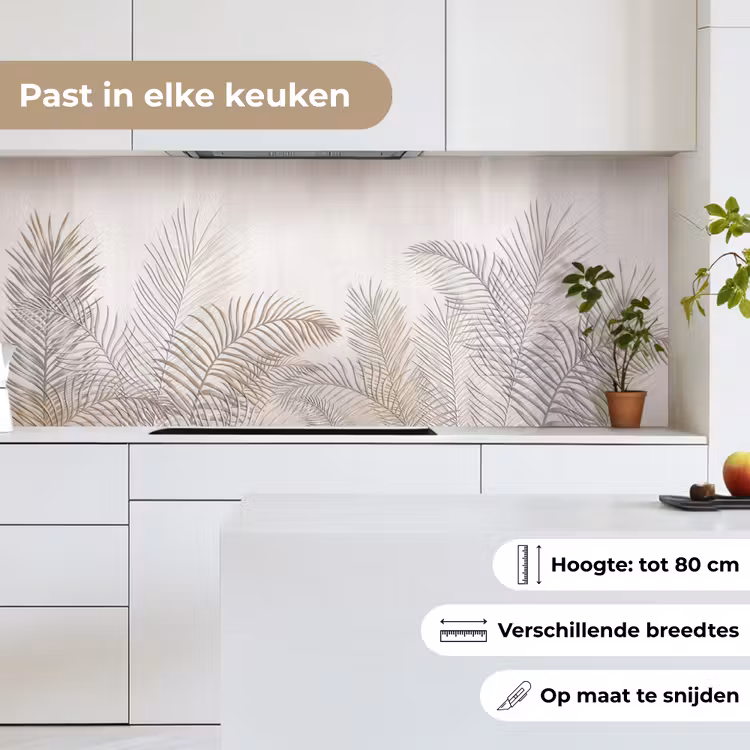 Keuken achterwand - Bladeren - Beige - Botanisch - Vintage — 7