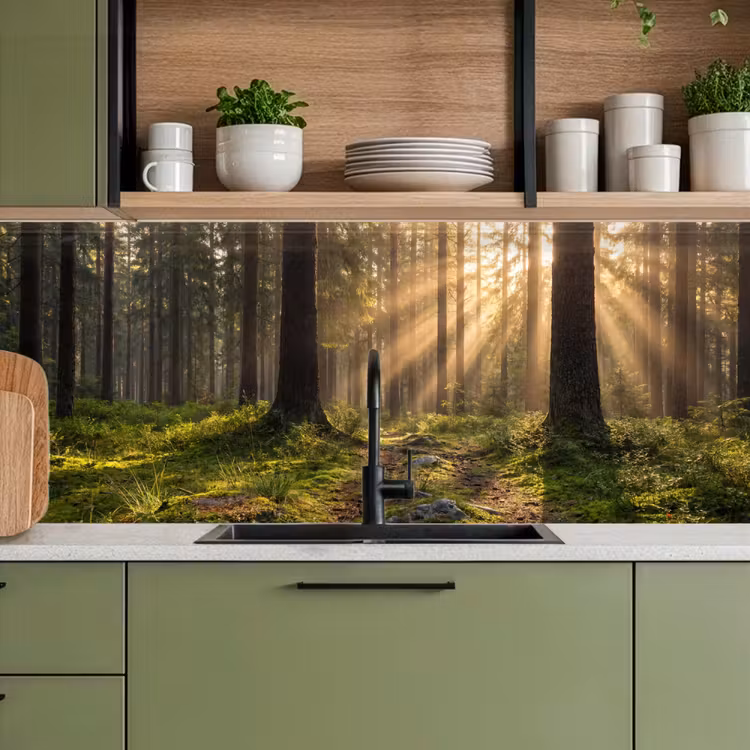 Keuken achterwand - Bos - Zonlicht - Gras — 8
