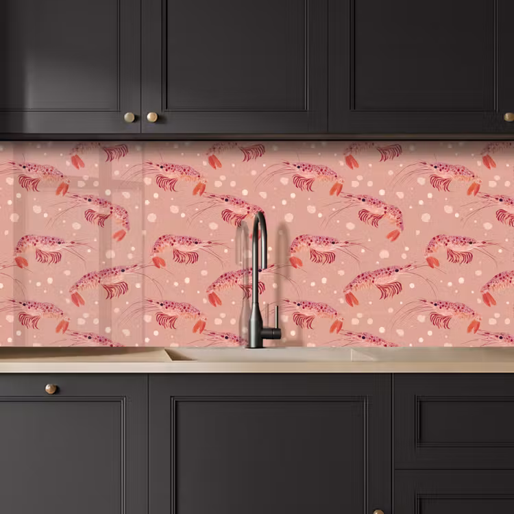 Keuken achterwand - Garnalen - Stippen - Roze — 6