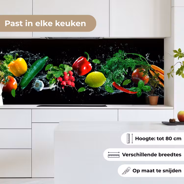 Keuken achterwand - Groente - Splash - Zwart — 7