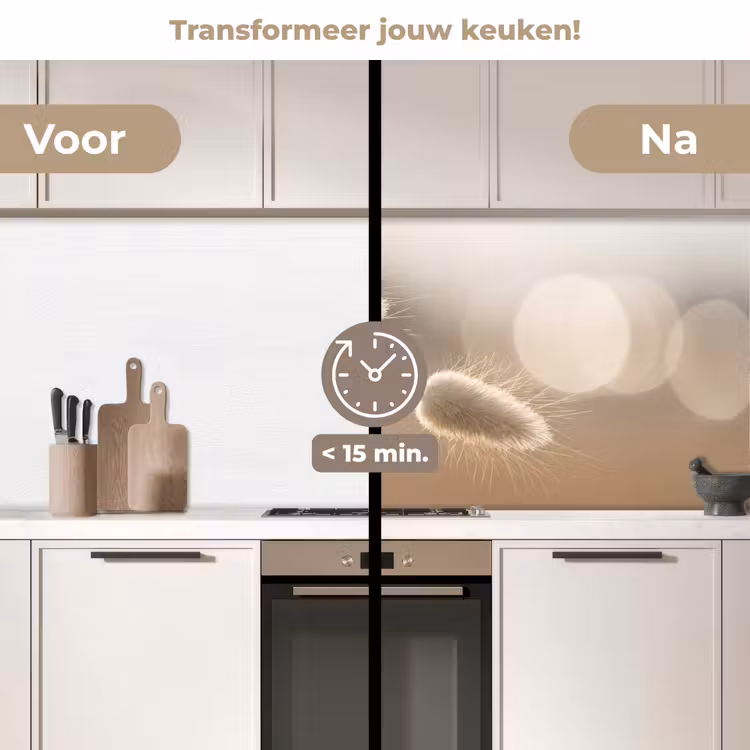 Keuken achterwand - Hazestaartgras - Graanharen - Zonlicht — 3