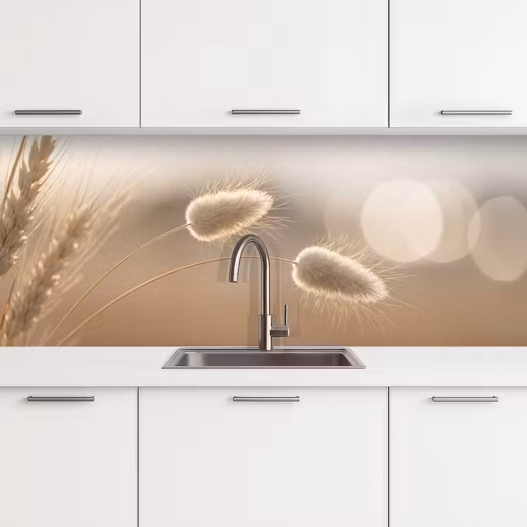 Keuken achterwand - Hazestaartgras - Graanharen - Zonlicht — 4