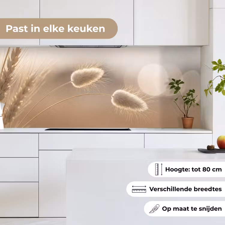 Keuken achterwand - Hazestaartgras - Graanharen - Zonlicht — 7