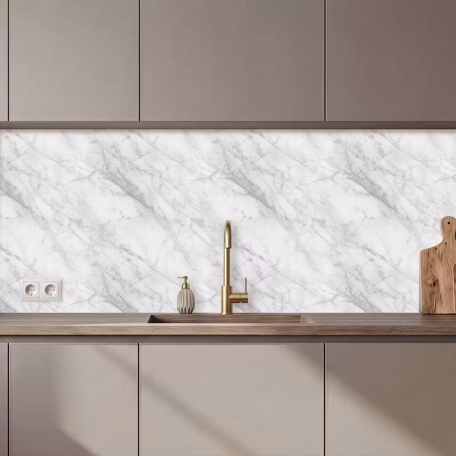 Keuken achterwand - Klassiek - Marmer - Grijs — 1