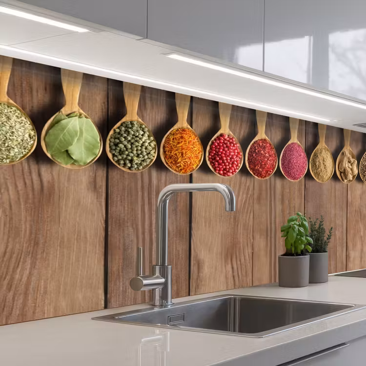 Keuken achterwand - Lepels - Kruiden - Hout — 2