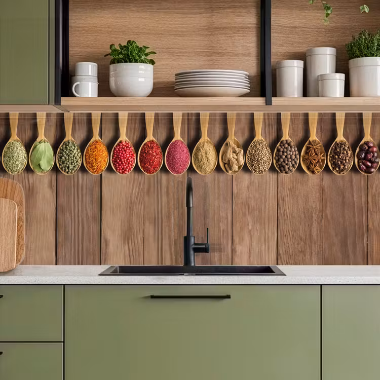 Keuken achterwand - Lepels - Kruiden - Hout — 8