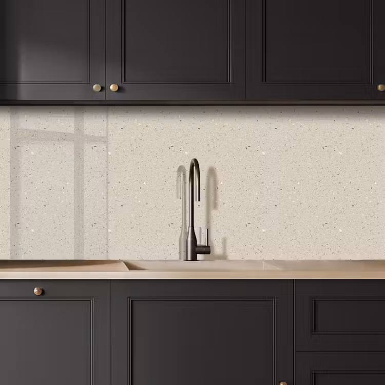 Keuken achterwand - Lichtbeige - Terrazzo - Grijs — 6