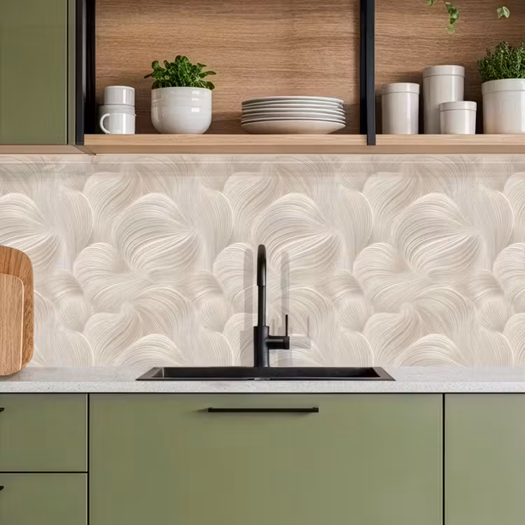 Keuken achterwand - Lijnen - Waaier - Beige — 8