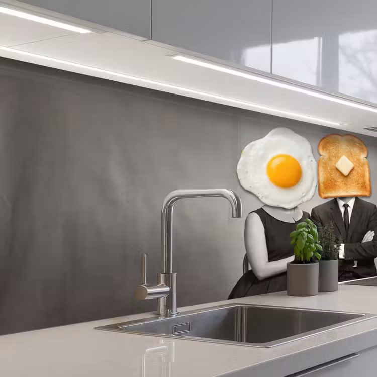 Keuken achterwand - Ontbijt - Koppel - Ei - Brood — 2