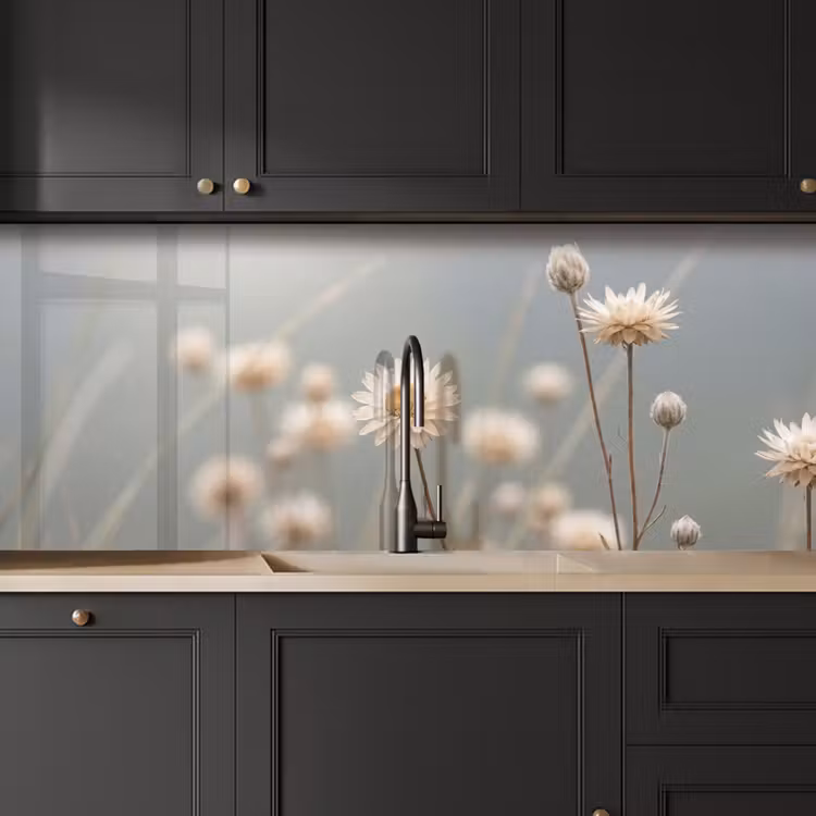 Keuken achterwand - Strobloemen - Wit - Daglicht — 6