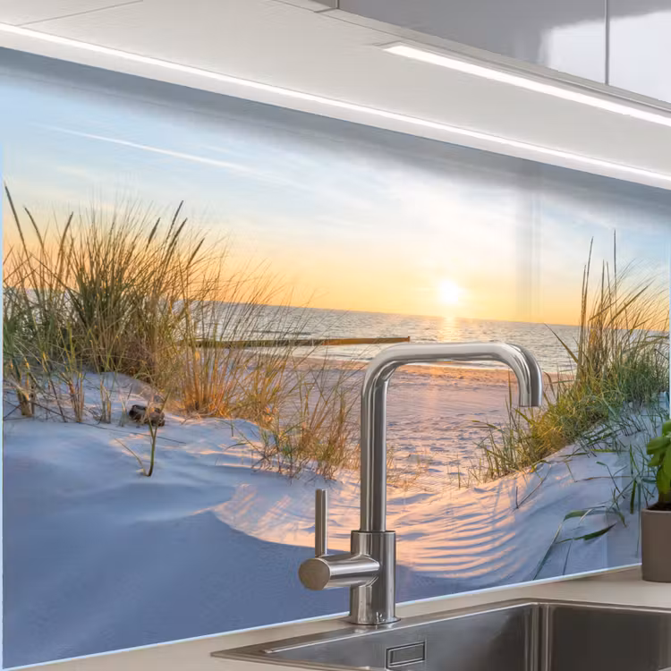 Keuken achterwand - Strand - Zon - Duin - Gras - Zand - Horizon — 3