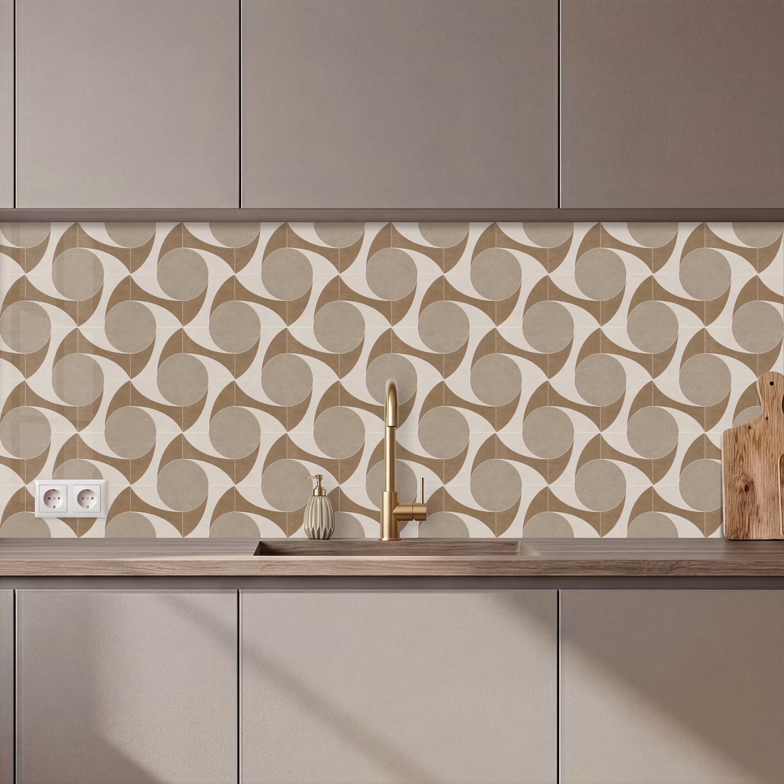 Keuken achterwand - Tijdloos - Evenwicht - Beige - Taupe — 1