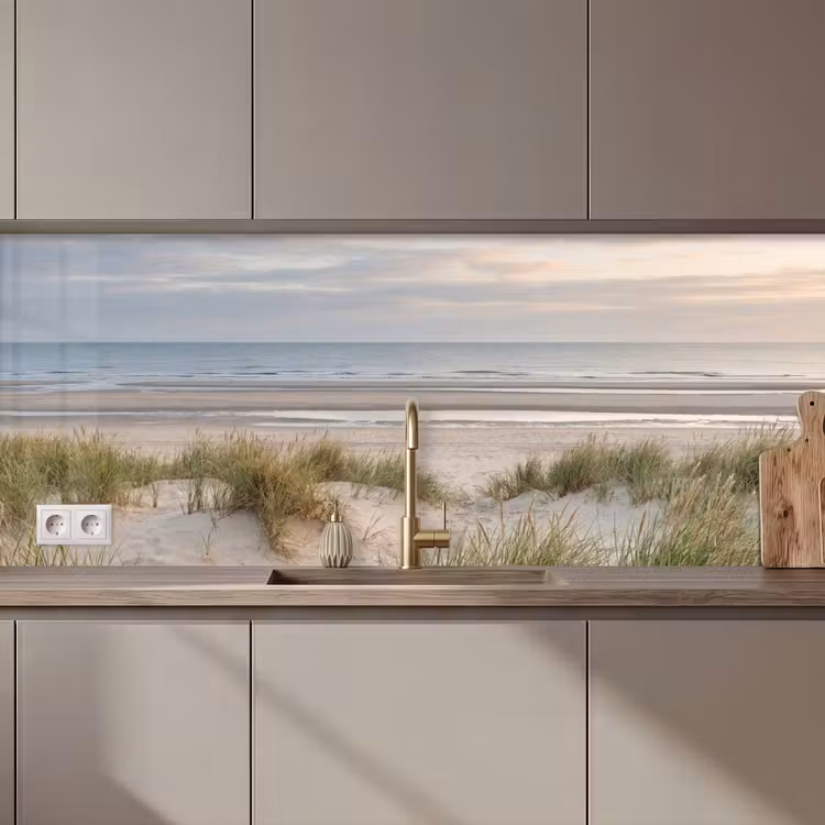 Keuken achterwand - Zandstrand - Bewolkt - Duinen — 1