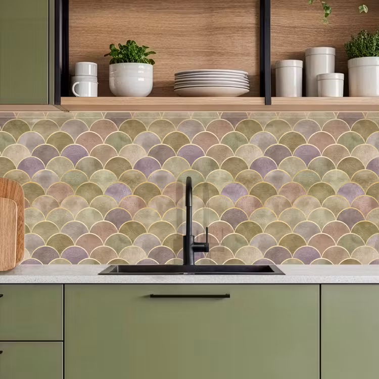 Keuken achterwand - Zacht - Goud - Kleurrijk — 8