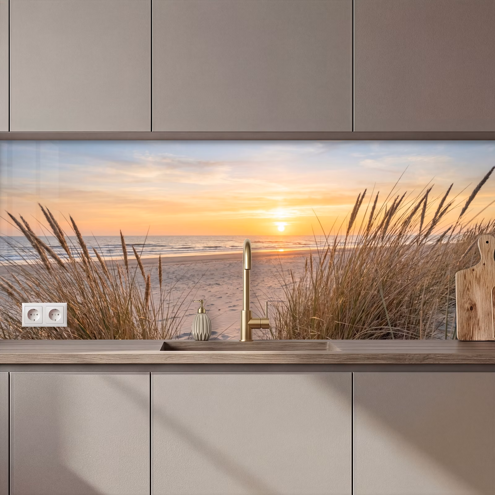 Keuken achterwand - Zonsondergang - Duinen - Zee — 1