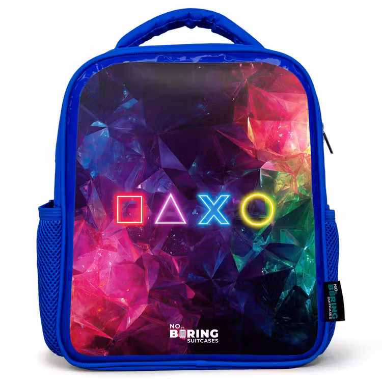 Rugzak kind - blauw - Controller - Symbolen - Neon — 1