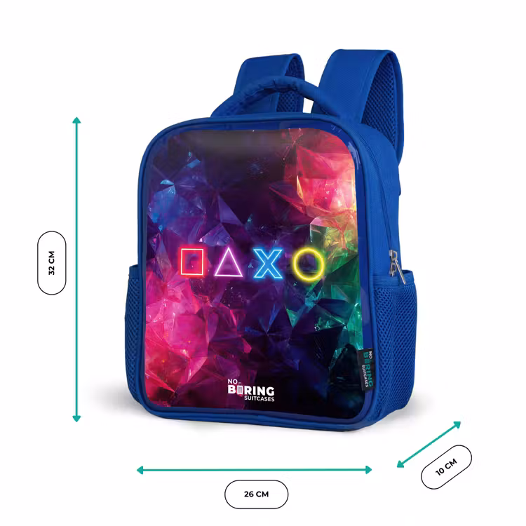 Rugzak kind - blauw - Controller - Symbolen - Neon — 5