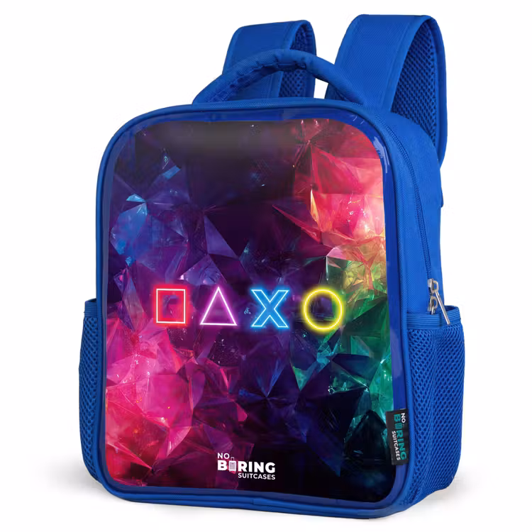 Rugzak kind - blauw - Controller - Symbolen - Neon — 7