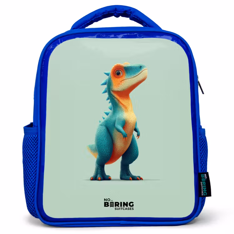 Rugzak kind - blauw - Dino - Dier - Groen - Oranje — 1