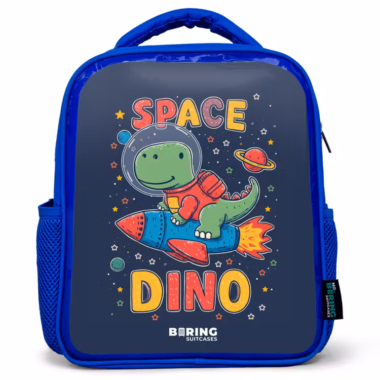 Rugzak kind - blauw - Dino - Groen - Raket - Sterren — 1