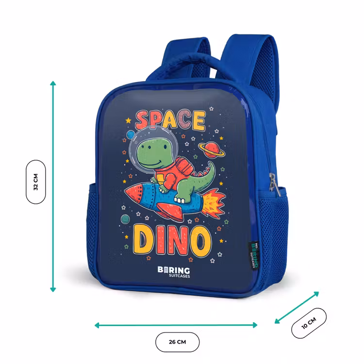 Rugzak kind - blauw - Dino - Groen - Raket - Sterren — 5