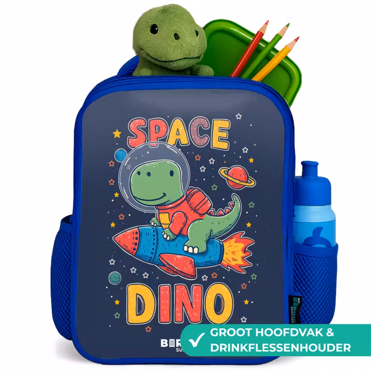 Rugzak kind - blauw - Dino - Groen - Raket - Sterren — 6