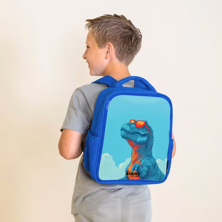 Rugzak kind - blauw - Dino - Zonnebril - Blauw — 3