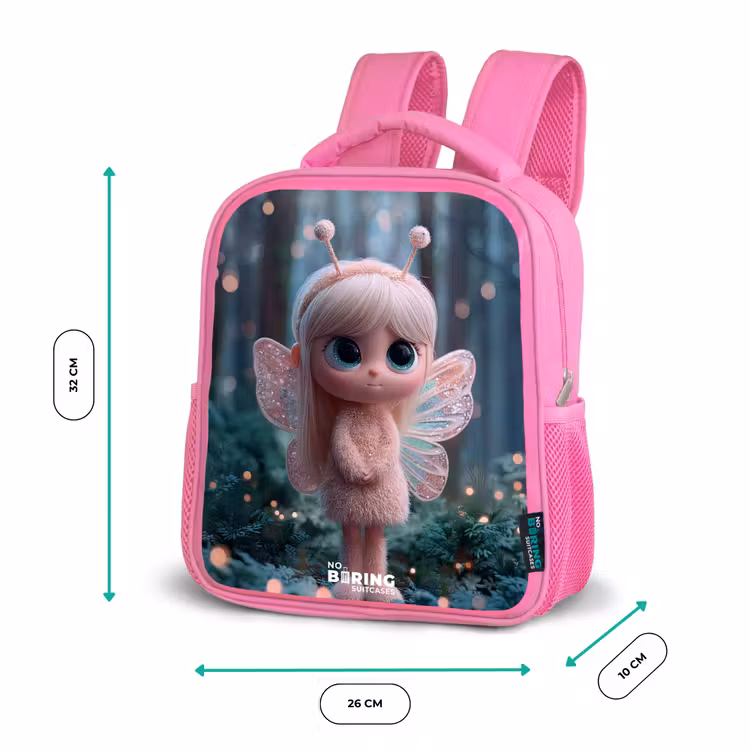 Rugzak kind met naam - Roze Fairy - Bos - Glitters — 3