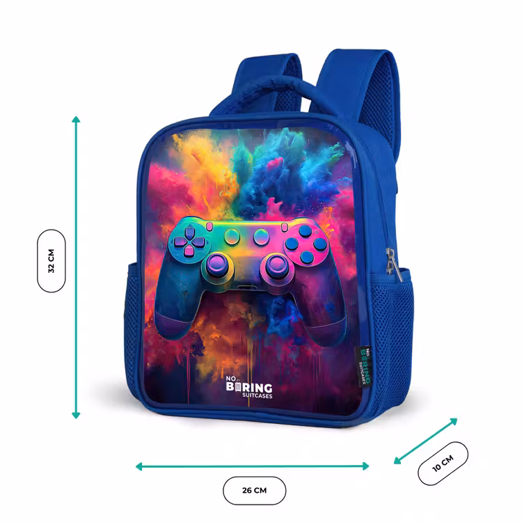 Rugzak kind - blauw - Game - Controller - Kleurrijk - Explosie — 5