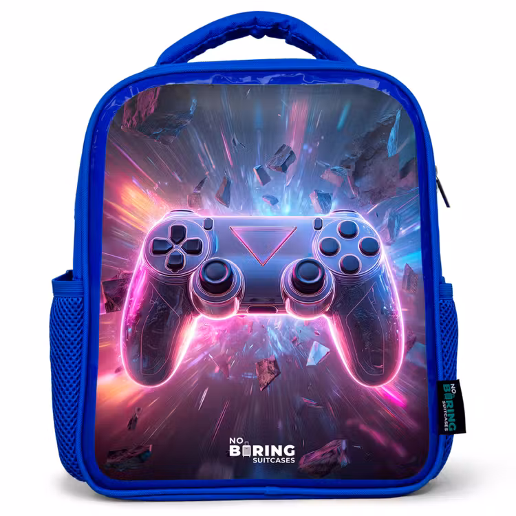 Rugzak kind - blauw - Game - Controller - Neon — 1