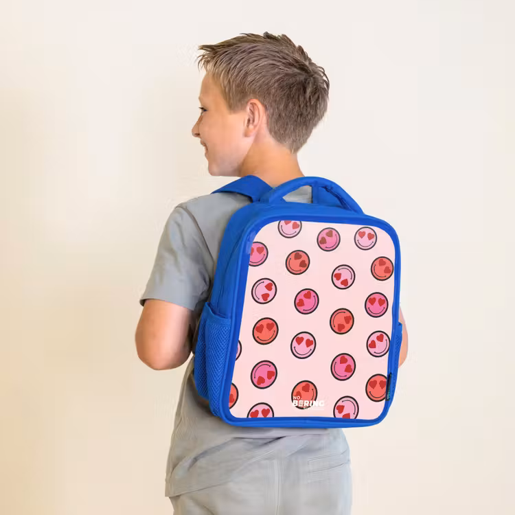 Rugzak kind - blauw - Hartje - Smiley - Patroon — 3