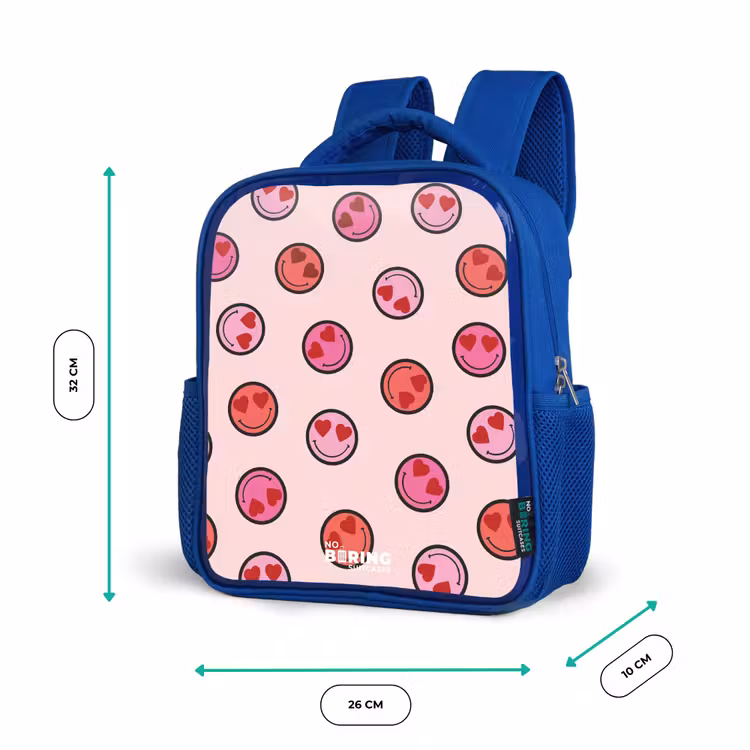 Rugzak kind - blauw - Hartje - Smiley - Patroon — 5