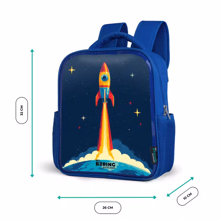 Rugzak kind - blauw - Planeet - Raket - Sterren - Donkerblauw — 5