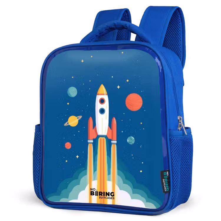 Rugzak kind - blauw - Raket - Planeet - Sterren - Veelkleurig — 7