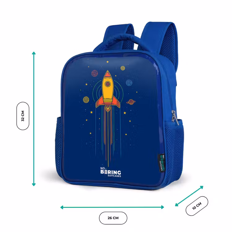 Rugzak kind - blauw - Raket - Planeten - Sterren — 5