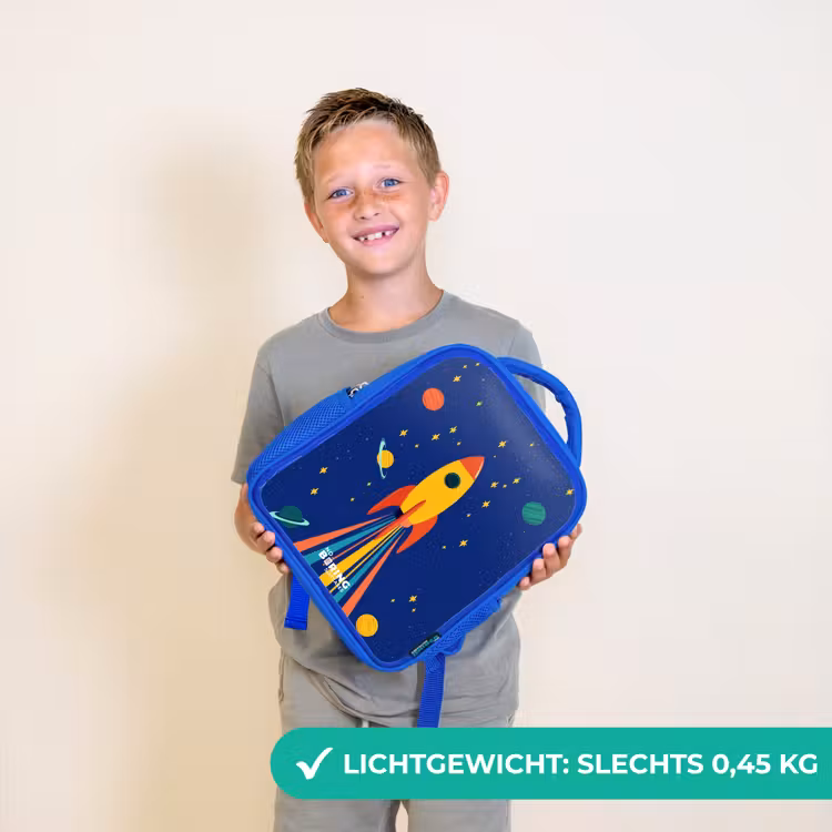 Rugzak kind - blauw - Raket - Sterren - Planeet - Ruimte — 2