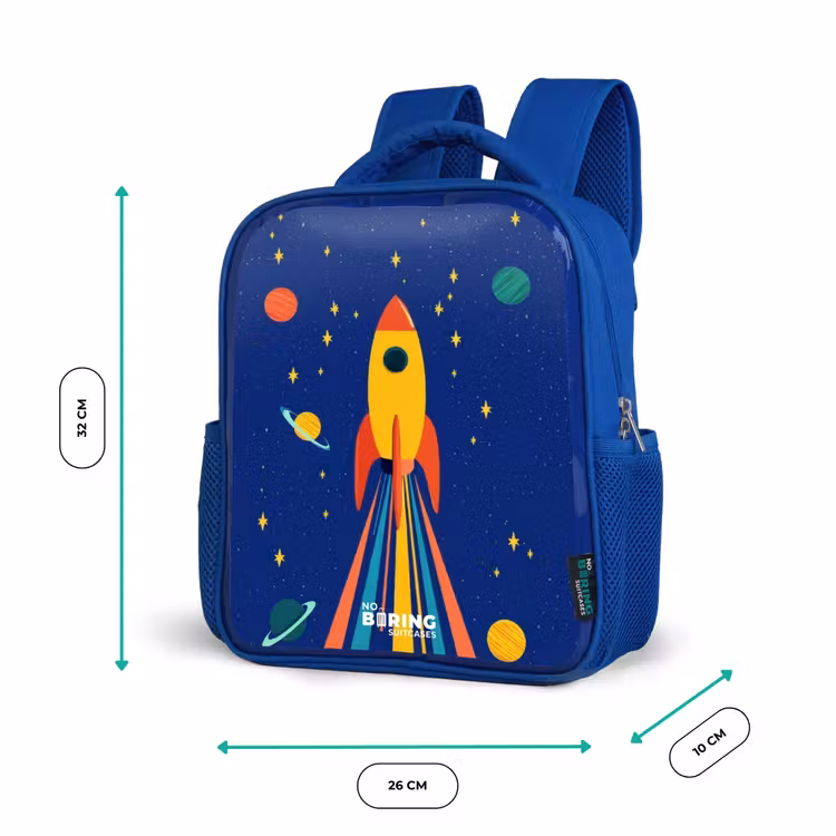 Rugzak kind - blauw - Raket - Sterren - Planeet - Ruimte — 5