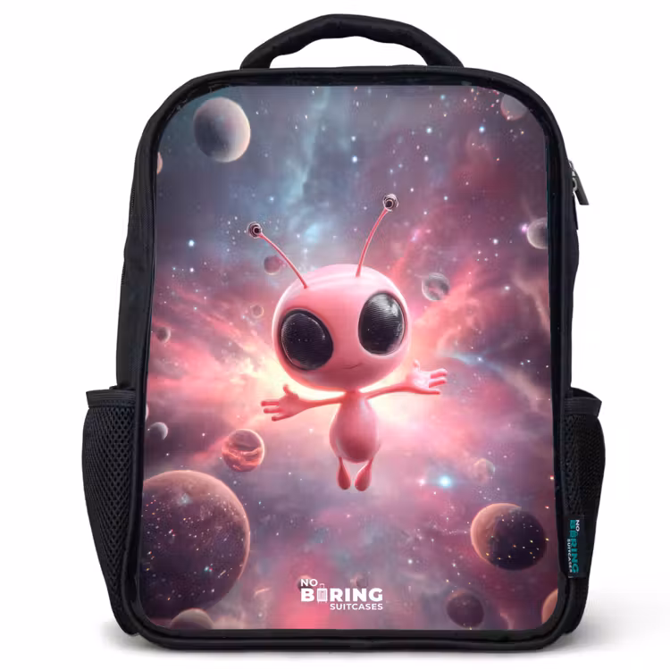 Kinder rugzak - Roze Alien in Sterrennevel — 1