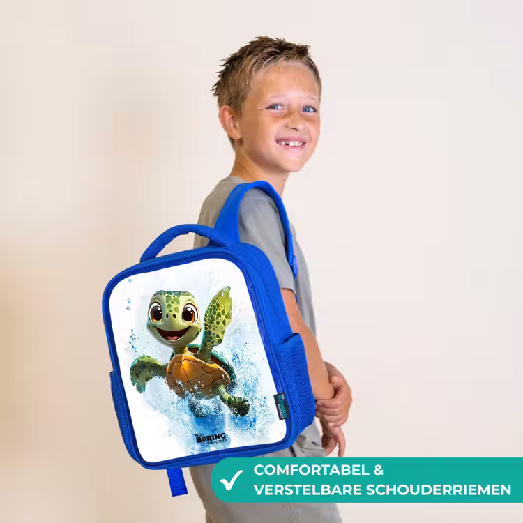 Rugzak kind met naam - Blauw Schildpad - Water - Groen — 4