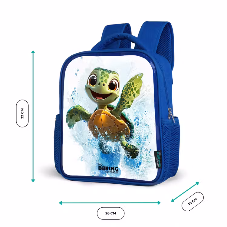 Rugzak kind met naam - Blauw Schildpad - Water - Groen — 5
