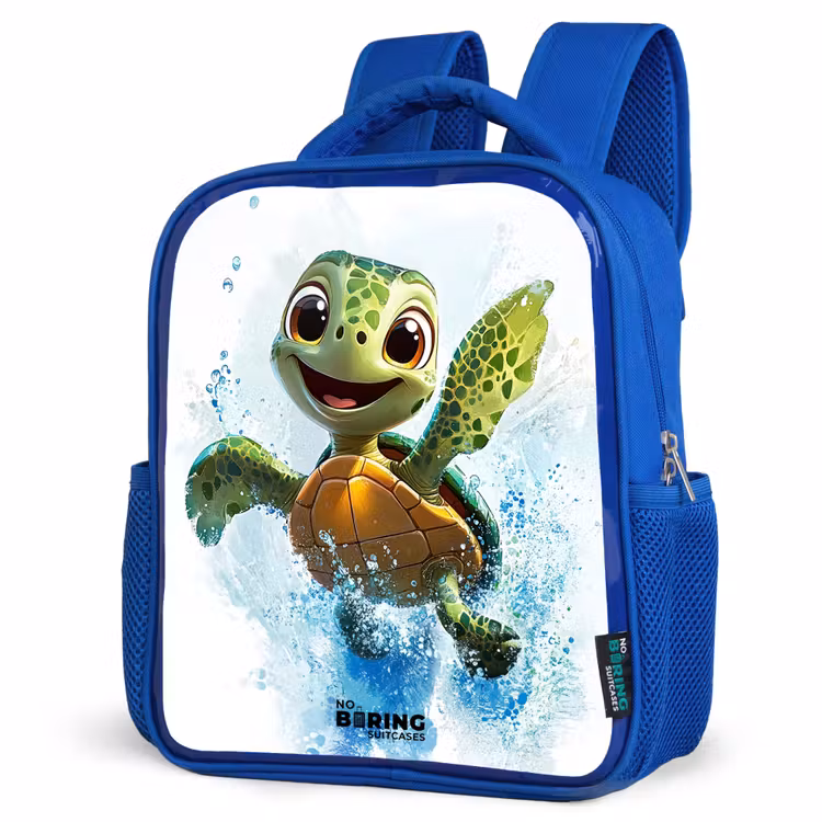Rugzak kind met naam - Blauw Schildpad - Water - Groen — 7