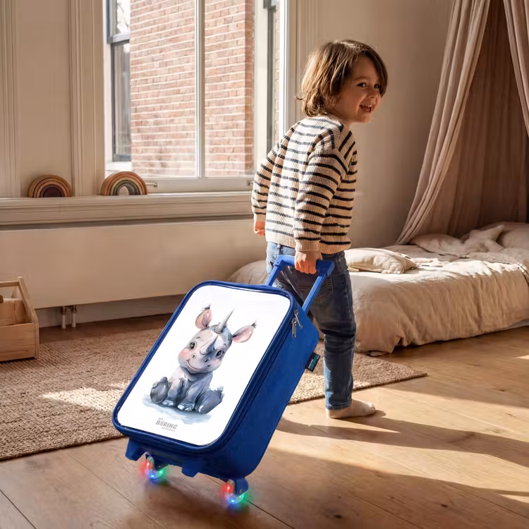 Kinderkoffer blauw - Baby neushoorn — 3