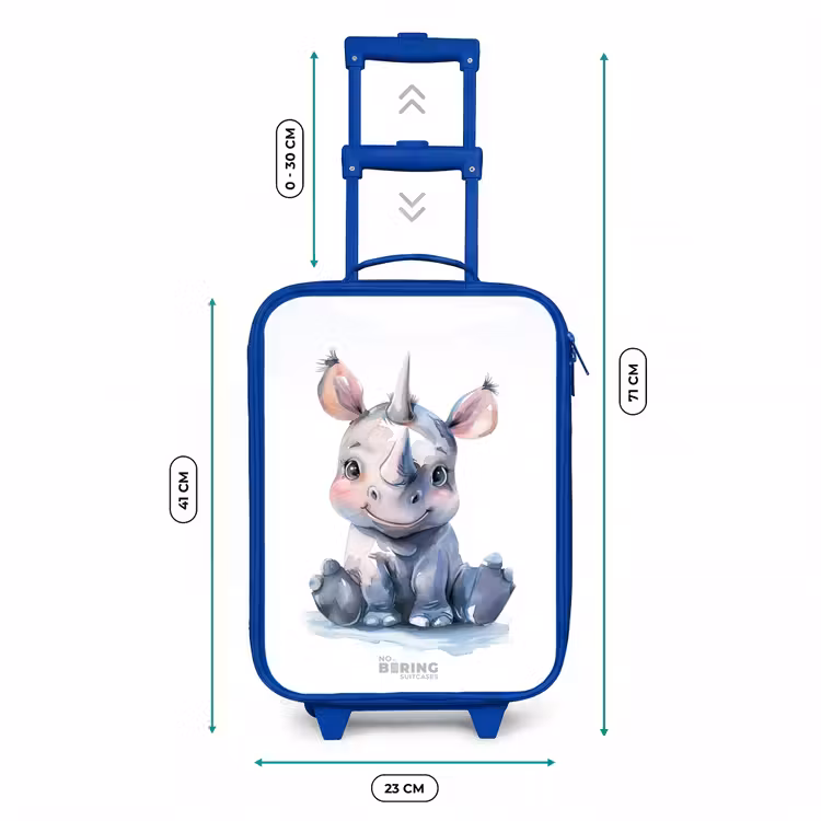 Kinderkoffer blauw - Baby neushoorn — 6