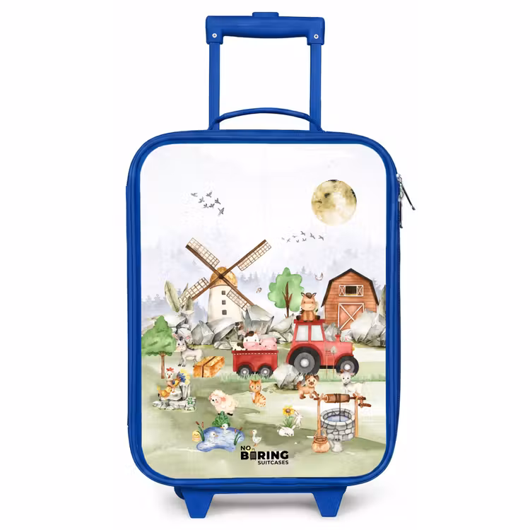 Kinderkoffer blauw - dieren op een boederij — 1